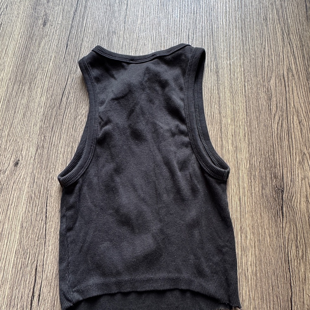 Zara Black Ribbed Tank Top - Picture 3 of 3